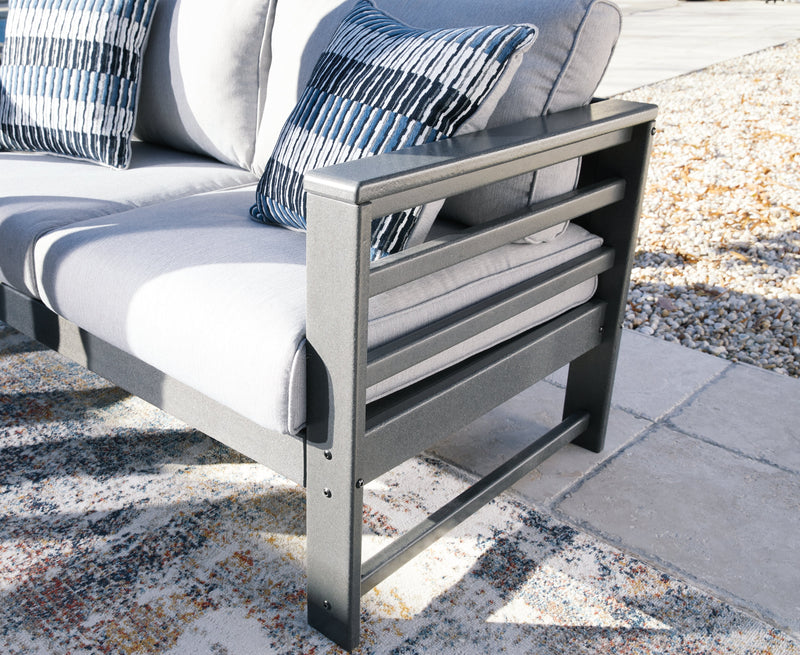 Amora Charcoal Gray Outdoor Loveseat With Cushion