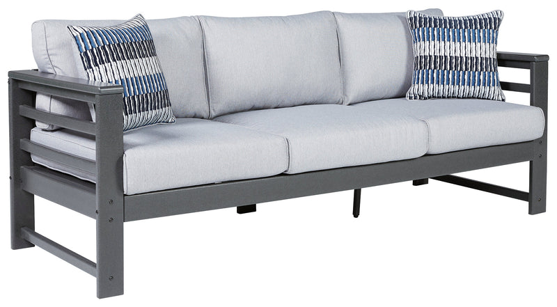 Amora Charcoal Gray Outdoor Sofa With Cushion