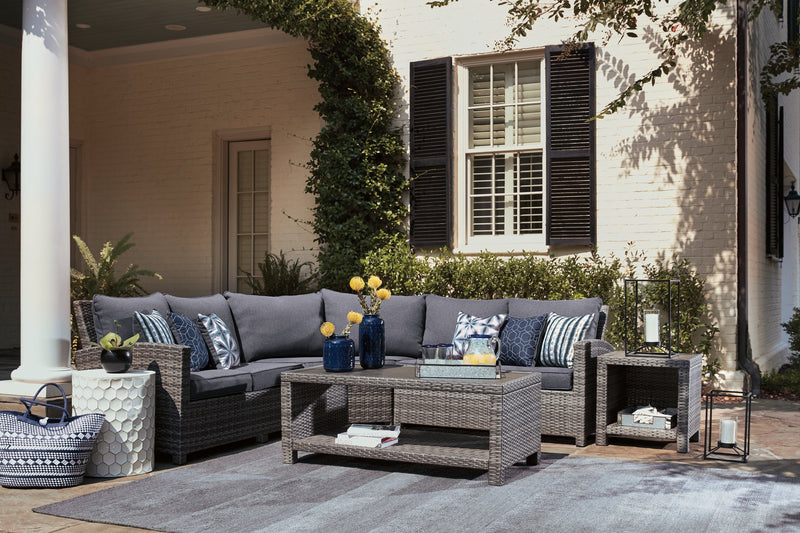 Salem Beach Gray Nuvella® 3-Piece Outdoor Sectional