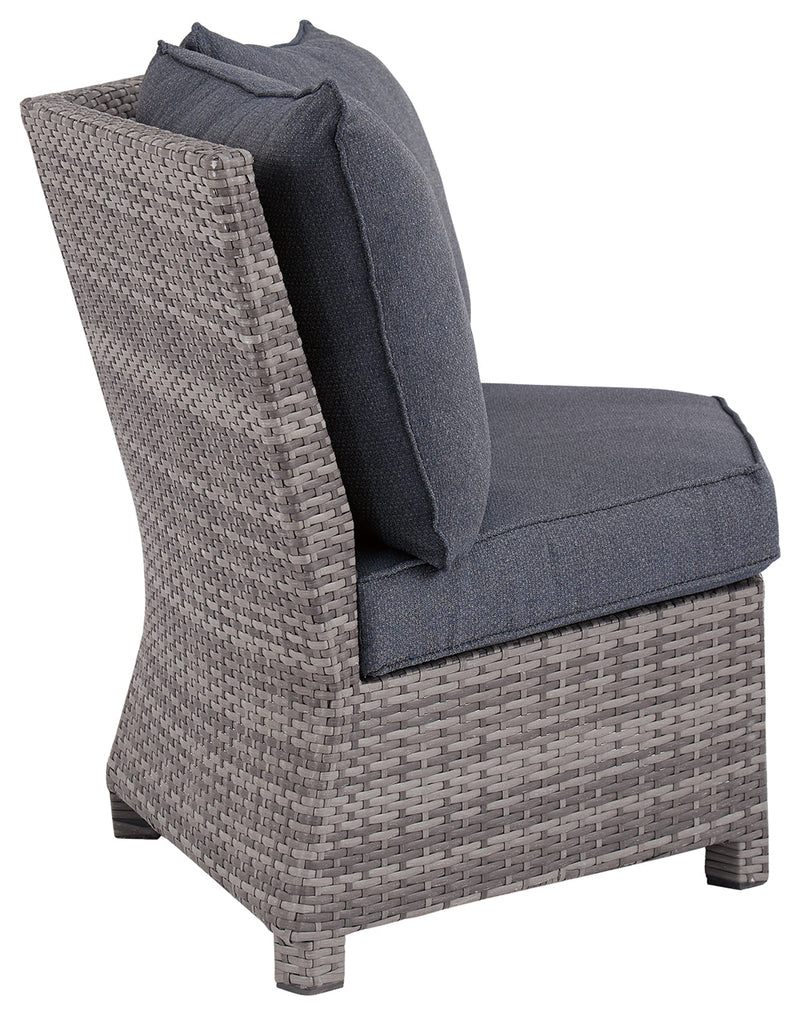 Salem Beach Gray Corner Chair With Cushion