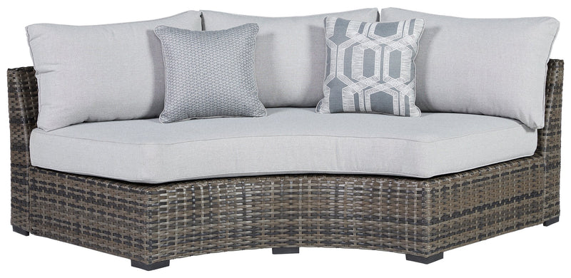 Harbor Court Gray Curved Loveseat With Cushion