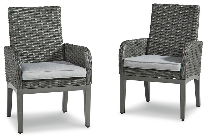 Elite Park Gray Arm Chair With Cushion (Set Of 2)