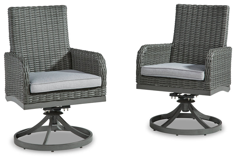 Elite Park Gray Swivel Chair With Cushion (Set Of 2)