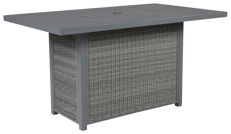 Palazzo Gray Outdoor Bar Table With Fire Pit