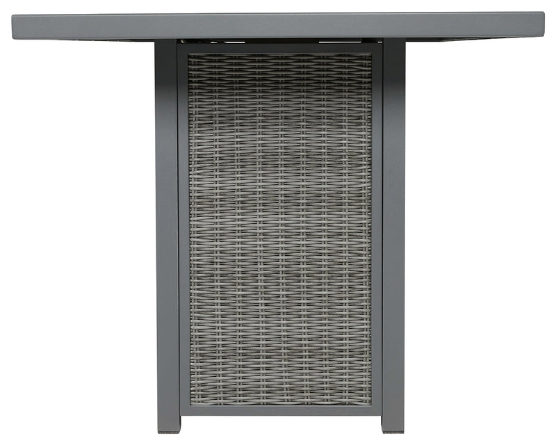 Palazzo Gray Outdoor Bar Table With Fire Pit