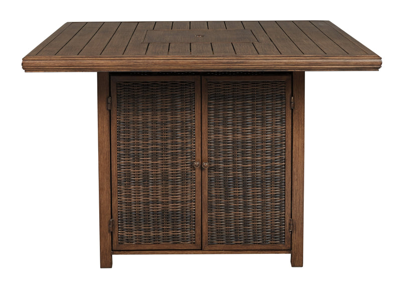 Paradise Trail Medium Brown Bar Table With Fire Pit