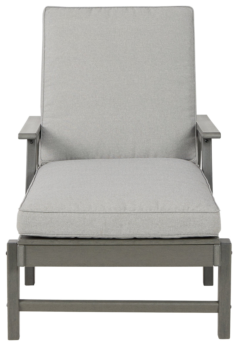 Visola Gray Chaise Lounge With Cushion