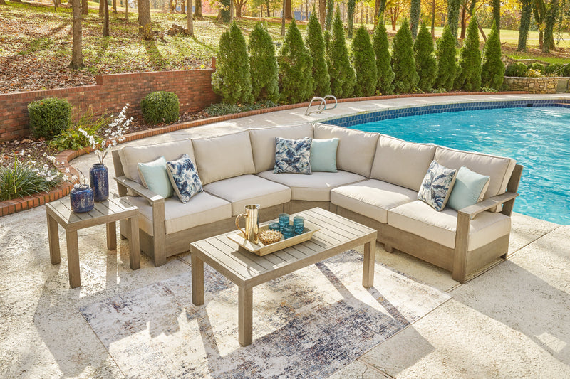 Silo Brown Point 3-Piece Outdoor Sectional With Coffee Table And End Table