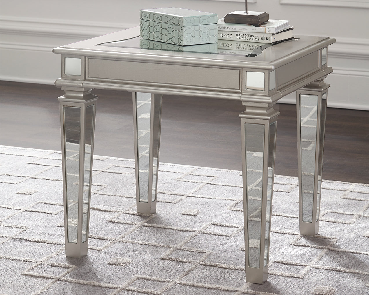 Tessani Silver Coffee Table With 2 End Tables