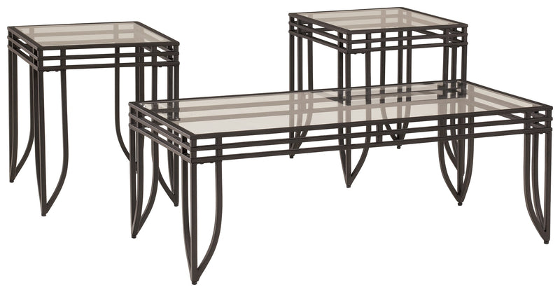 Exeter Black/brown Table (Set Of 3)