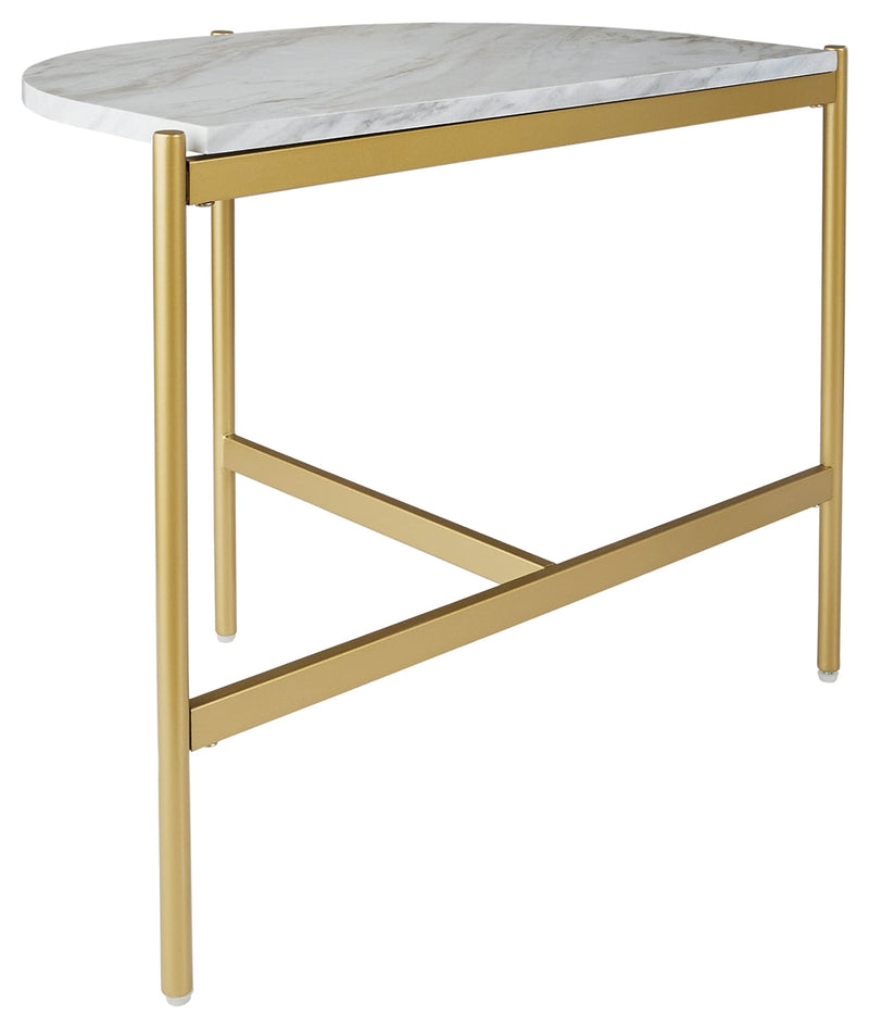Wynora White/gold Chairside End Table