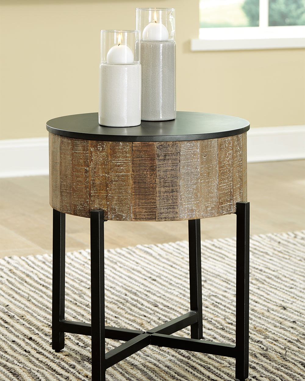 Nashbryn Gray/brown Coffee Table With 2 End Tables