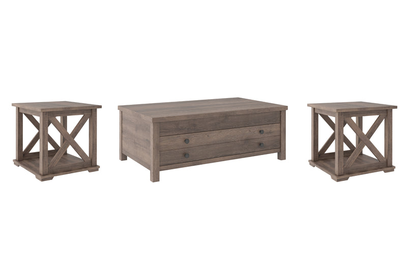 Arlenbry Gray Coffee Table With 2 End Tables