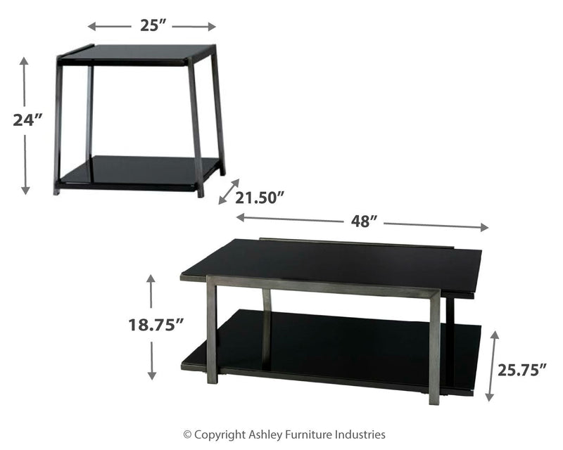 Rollynx Black Table (Set Of 3)