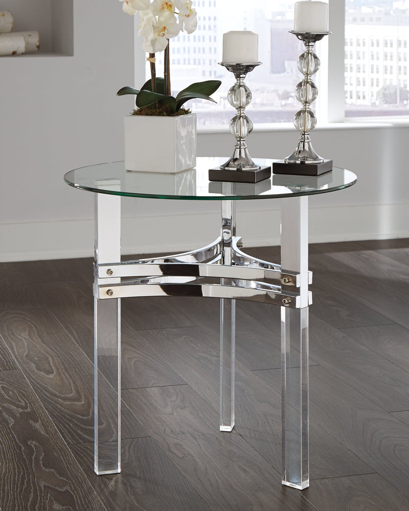Braddoni Chrome Finish Coffee Table With 2 End Tables