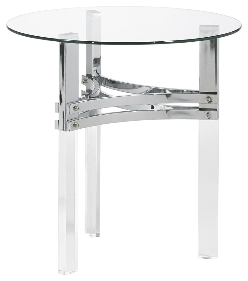 Braddoni Chrome Finish Coffee Table With 1 End Table