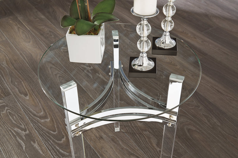 Braddoni Chrome Finish Coffee Table With 2 End Tables