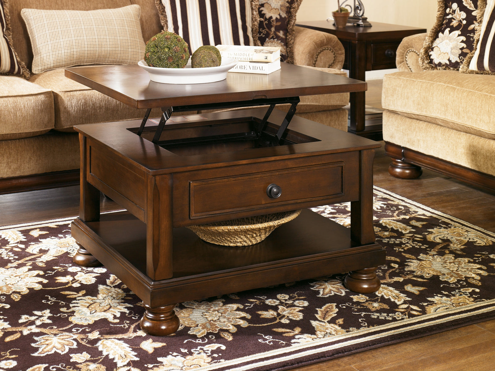 Porter Rustic Brown Coffee Table With Lift Top