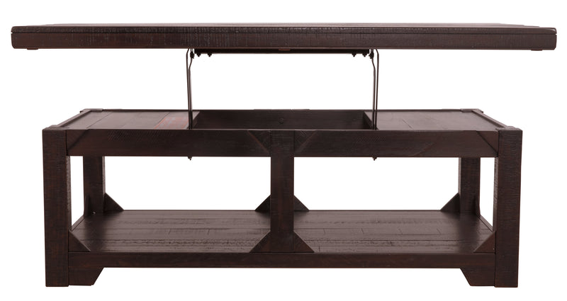 Rogness Rustic Brown Coffee Table With Lift Top