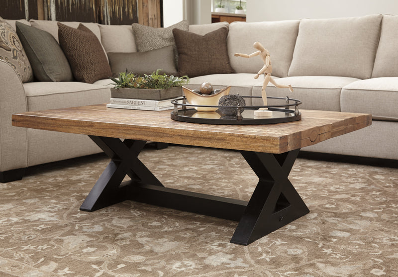 Wesling Light Brown Coffee Table With 2 End Tables