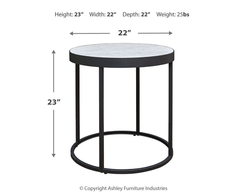Windron Black/White End Table