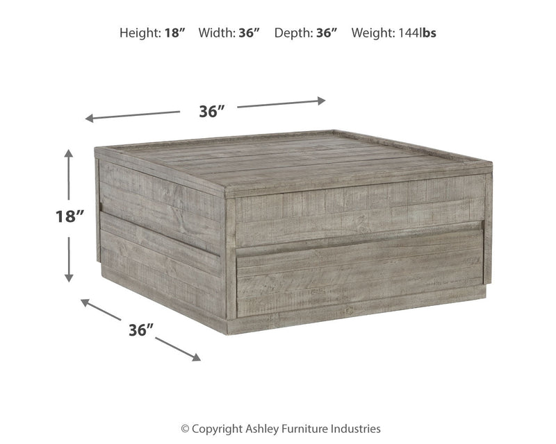 Krystanza Weathered Gray Lift Top Coffee Table