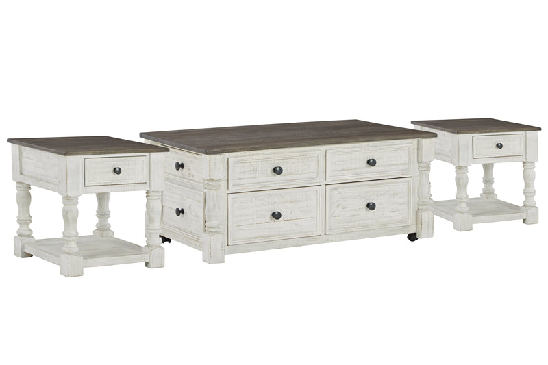 Havalance White/Gray Coffee Table With 2 End Tables