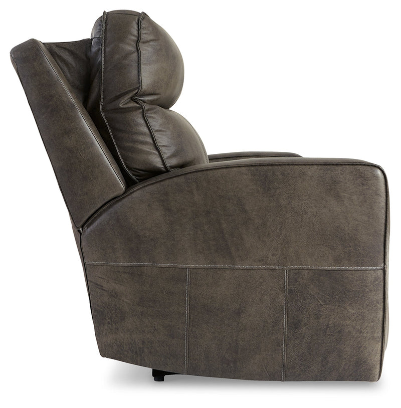 Game Plan Concrete Leather Power Reclining Sofa