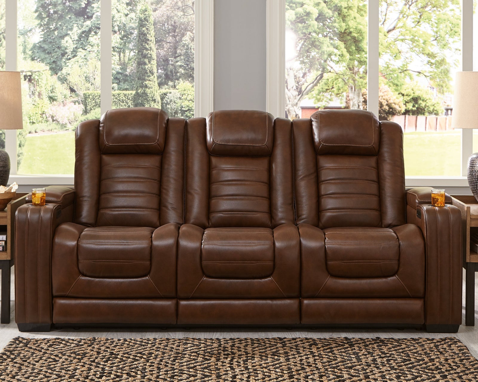 Backtrack Chocolate Leather Power Reclining Sofa
