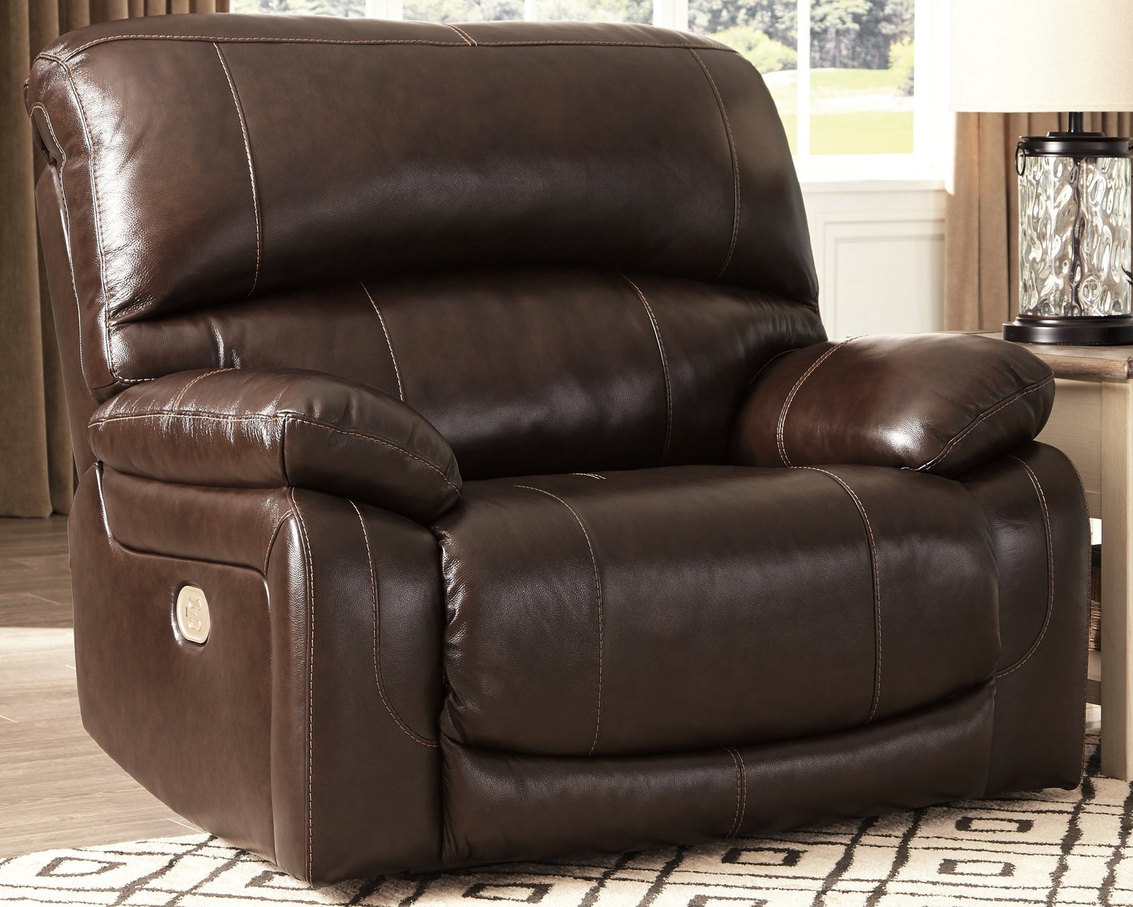 Hallstrung Chocolate Leather Power Recliner