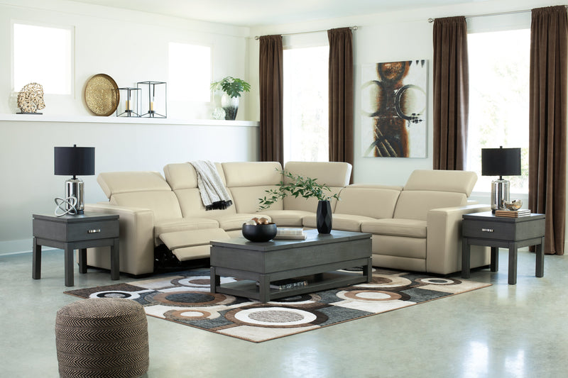 Texline Sand Leather 6-Piece Power Reclining Sectional