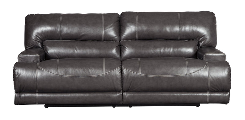 Mccaskill Gray Leather Power Reclining Sofa