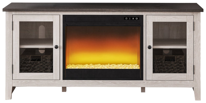 Dorrinson Two-tone 60" Tv Stand With Electric Fireplace