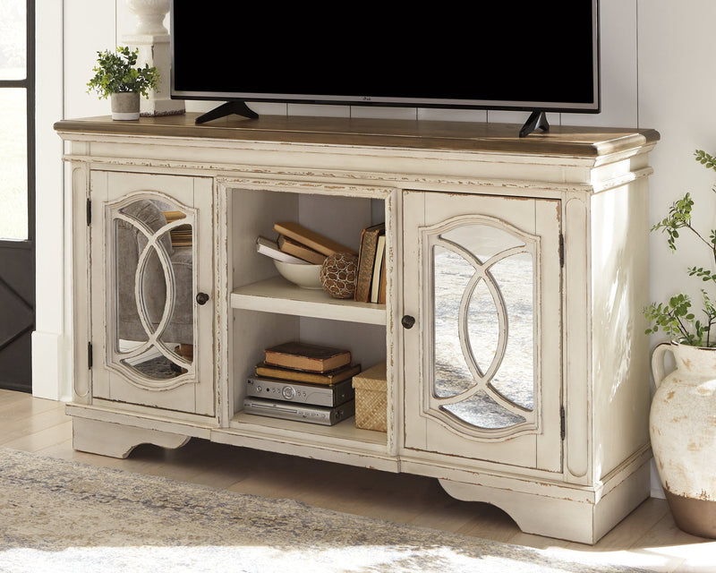 Realyn Chipped White 62" Tv Stand